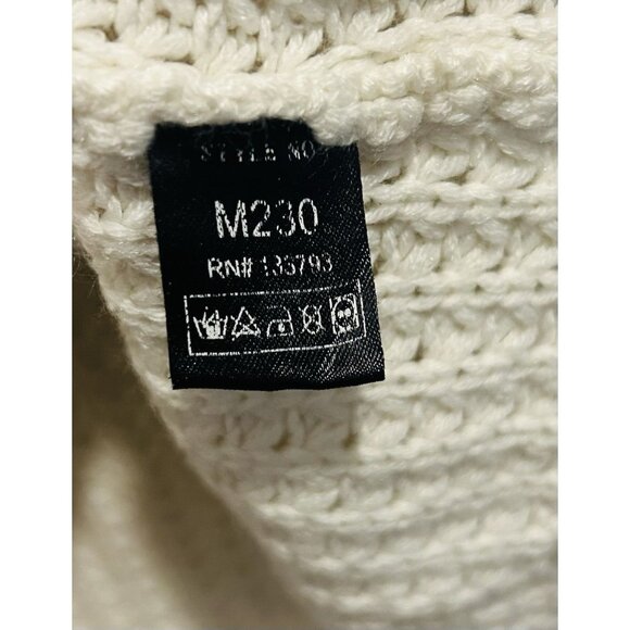 POL Chunky Cable-Knit Grandpa Cardigan – Cream/Ivory – Size L Cozy Vintage Vibe - Picture 8 of 15